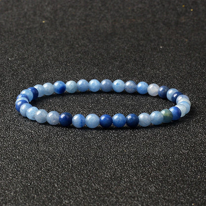 4mm Natural Stone Bead Stretch Bracelet for Men & Women – Agate Lava Handmade Reiki Crystal Jewelry