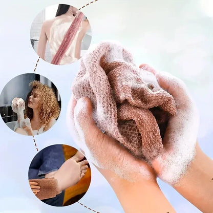Double-Sided Exfoliating Net Sponge - Mesh Bath Scrub Washcloth & Body Shower Loofah for Deep Cleansing and Dead Skin Removal