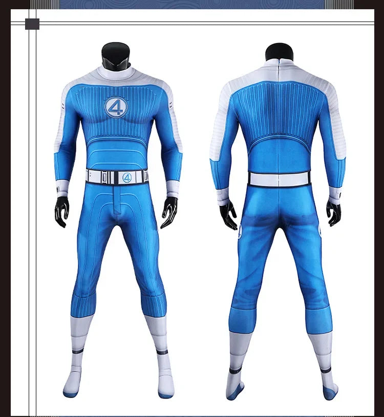 Fantastic Four Thing & Reed Richards Cosplay Costume – Blue Invisible Man Jumpsuit for Halloween & Superhero Events