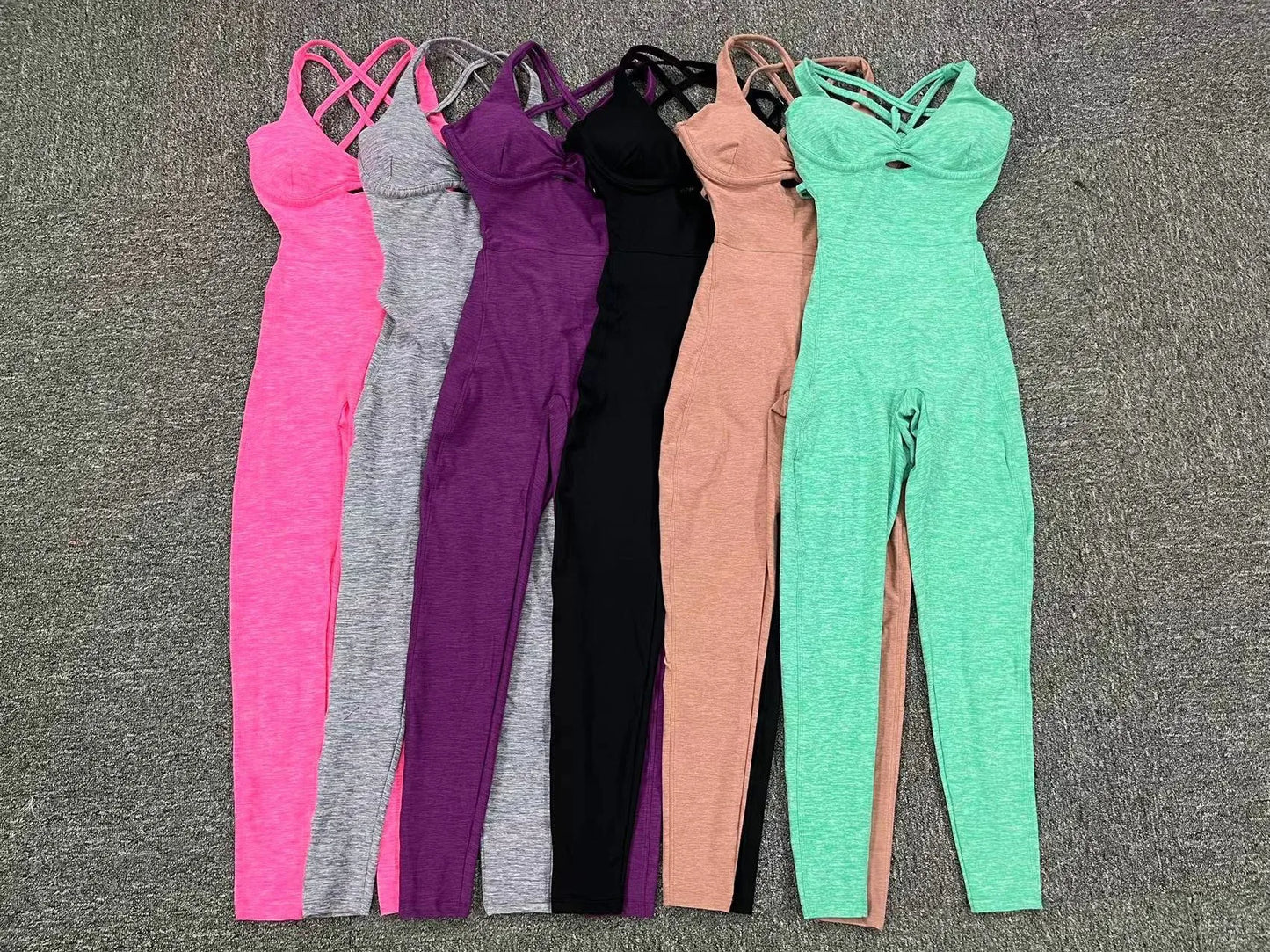 Women’s Black Sporty Jumpsuit – 2025 Workout Yoga Gym Set with Push-Up Fitness Overalls