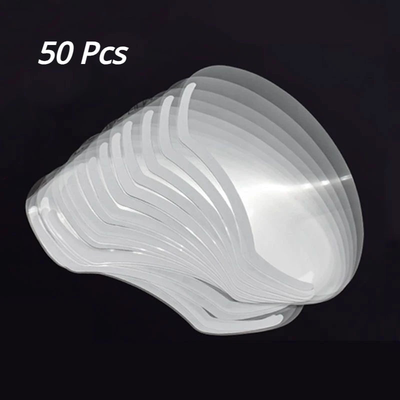 25/50pcs Disposable M-Shaped Clear Face Shields – Makeup, Shower, Barber Masks for Salon Use