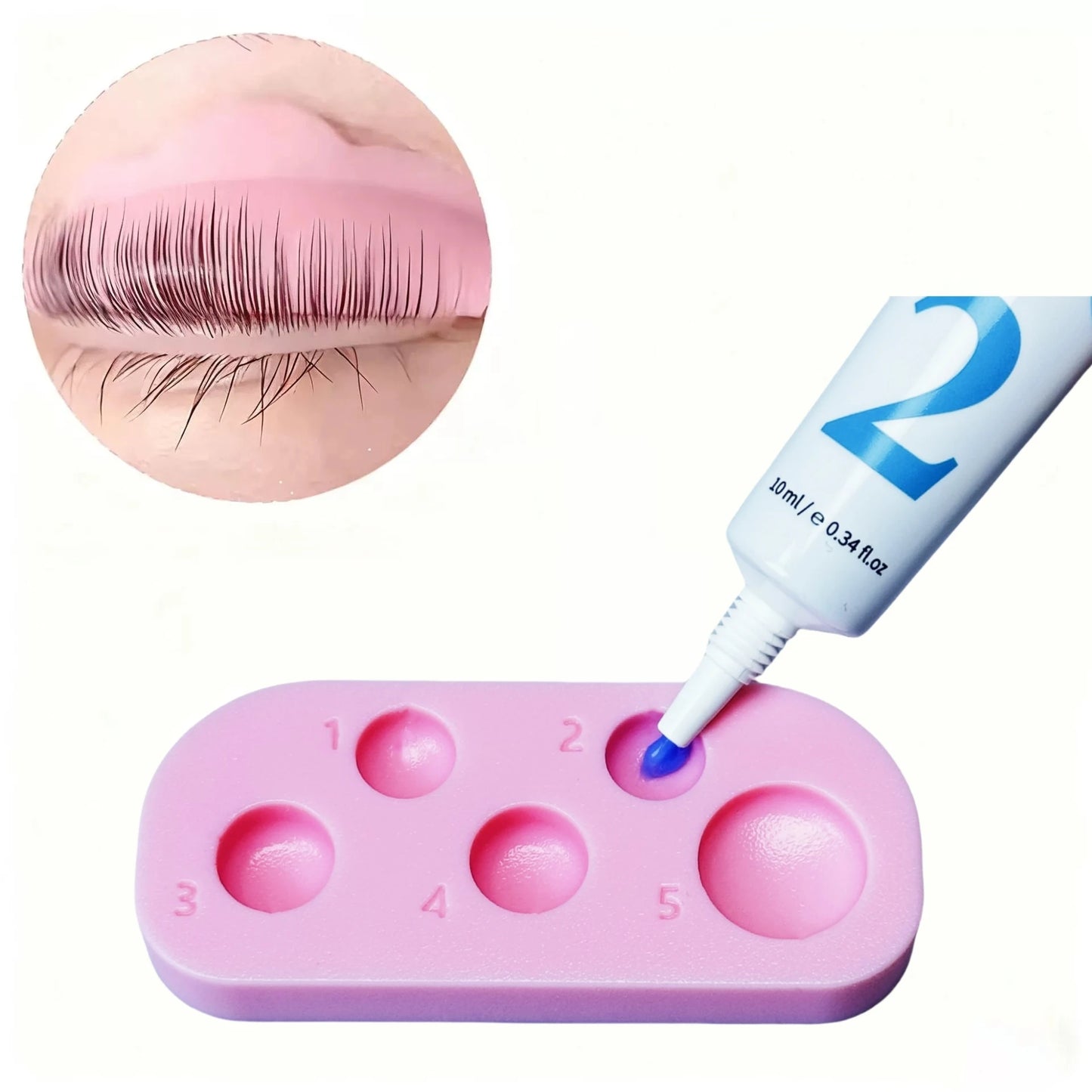 PERMANIA 5-in-1 Silicone Lash Lift Pallet – Professional Eyelash Lifting & Tinting Tool for Extensions