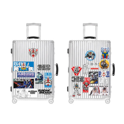 Bandai Gundam Mobile Suit Stickers - 20/21-Piece Waterproof PVC Decal Set for Laptops, Suitcases and Skateboards