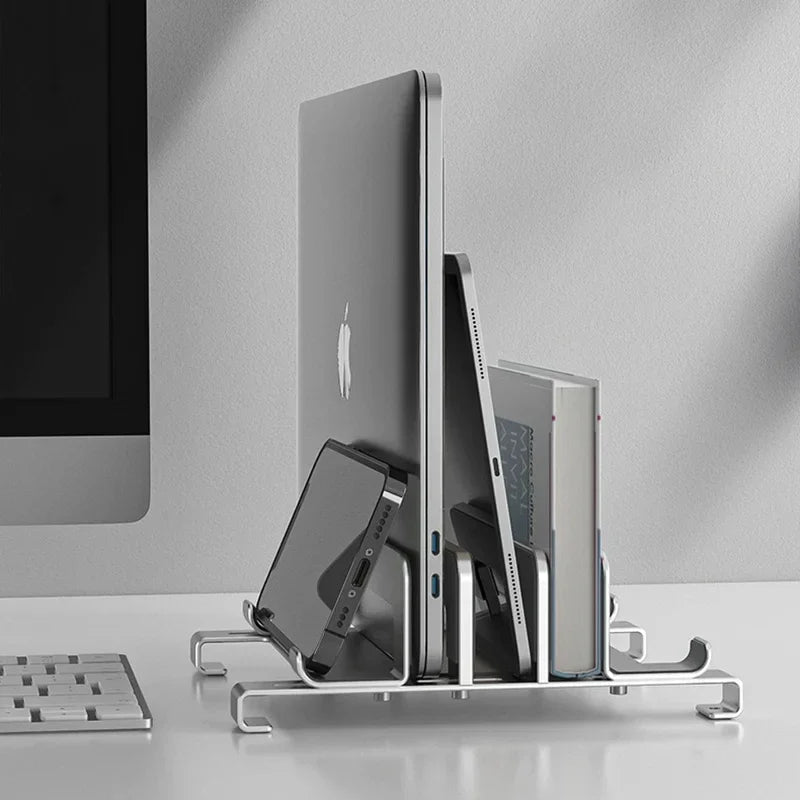 New Adjustable Vertical Laptop Stand – 3-in-1 Desktop Notebook Holder for MacBook Air & Pro