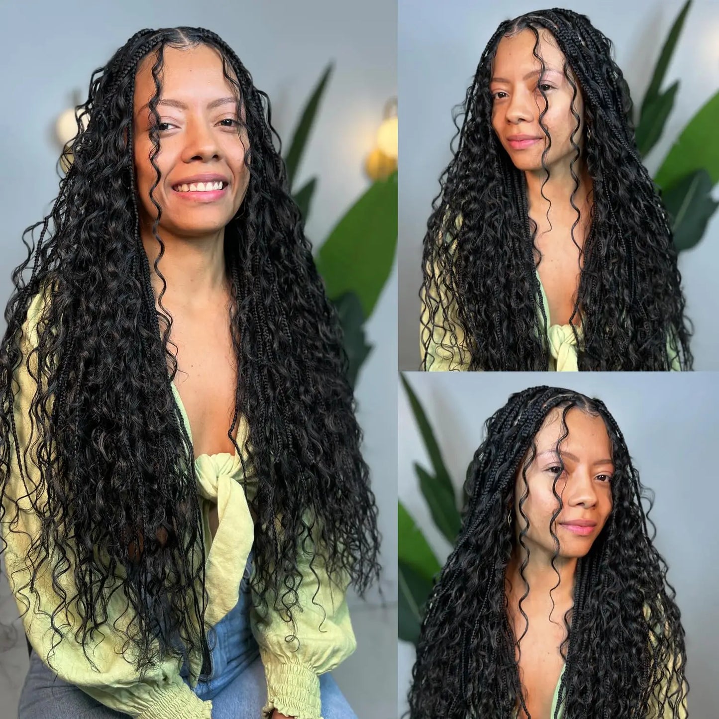 Human Braiding Hair Deep Wave Bulk - 100g No Weft Hair Bundles for Boho Braids, Micro Human Hair