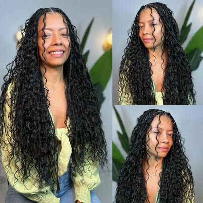 Human Braiding Hair Deep Wave Bulk - 100g No Weft Hair Bundles for Boho Braids, Micro Human Hair
