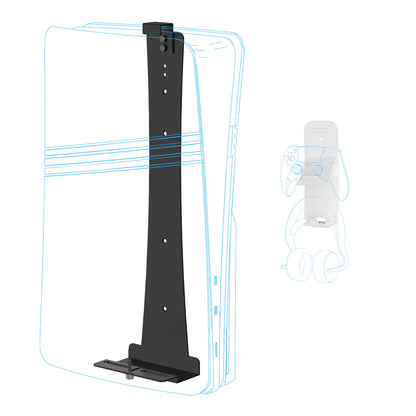 Steel Wall Mount Bracket for PS5 Slim – Stable Metal Wall Stand with Controller & Headphone Holder P5227