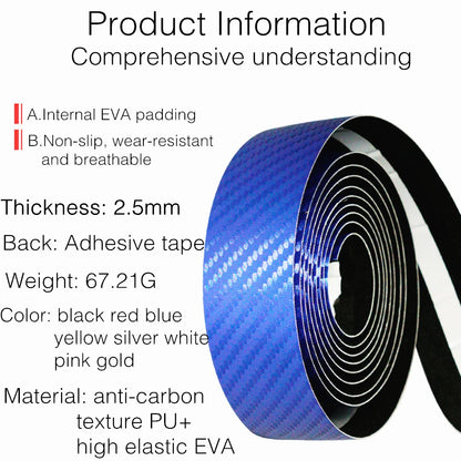 Bicycle Handlebar Tape – Anti-Vibration PU EVA Non-Slip Breathable Road Bike Bar Wrap for Racing
