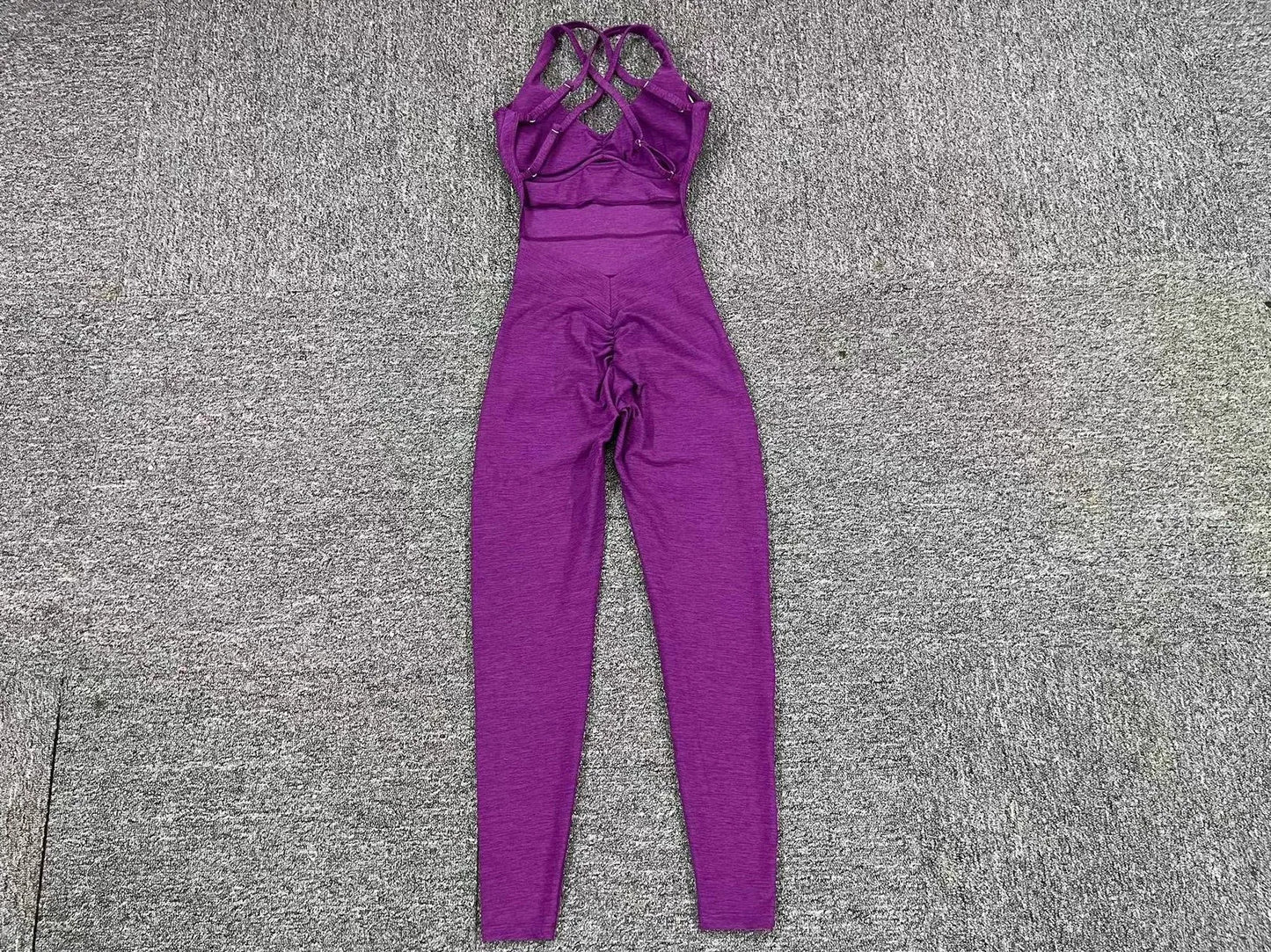 Women’s Black Sporty Jumpsuit – 2025 Workout Yoga Gym Set with Push-Up Fitness Overalls