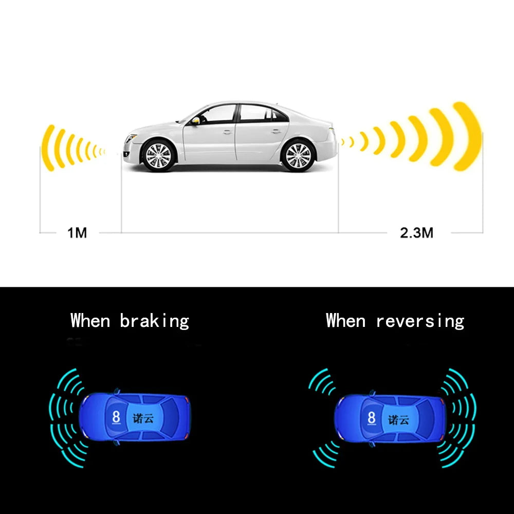 8-Channel Car Parking Sensor – Parktronic Reverse Backup Radar, Rear Auto Detector with Buzzer Assistance Kit