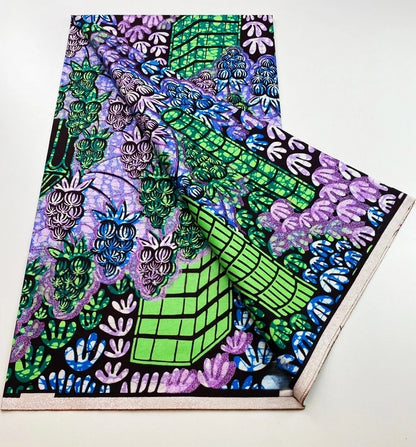 Original African Wax Print Fabric - 6 Yards 100% Cotton Nigerian Ankara Sewing Material for Women’s Dresses