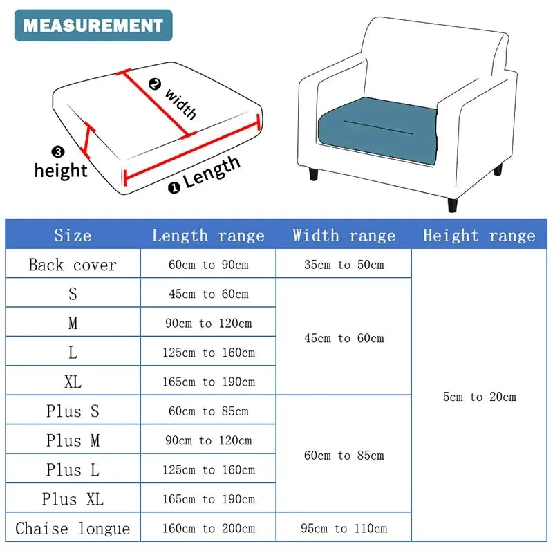 Elastic Jacquard Sofa Cover – Solid Grey Washable Seat Cushion Slipcover Furniture Protector for Sectional Living Room Sofa