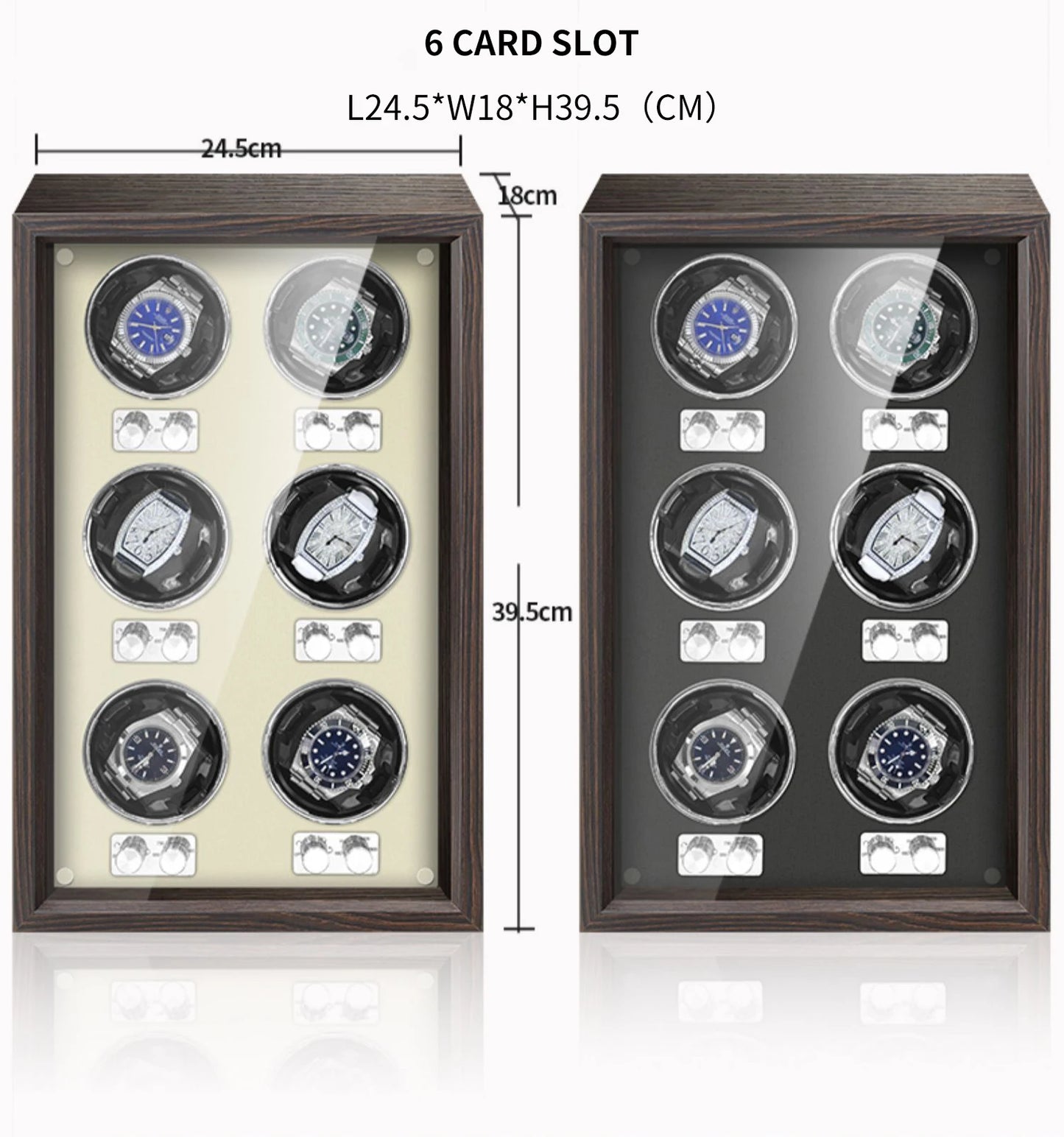 IBBETON Luxury Wood Watch Winder – High-End Automatic Watch Box (2/4/6 Slots) with Mabuchi Mute Motor & Storage Cabinet