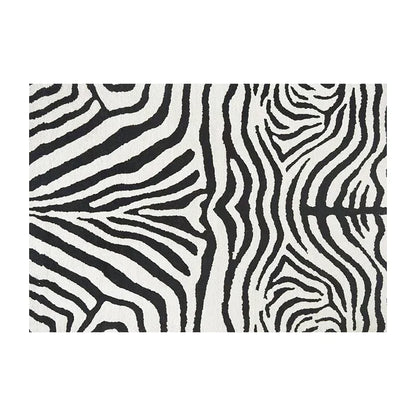 Black Stripe Plush Rug — Non-Slip Luxury Carpet for Living Room, Bedroom, Study, and Nordic Home Decor