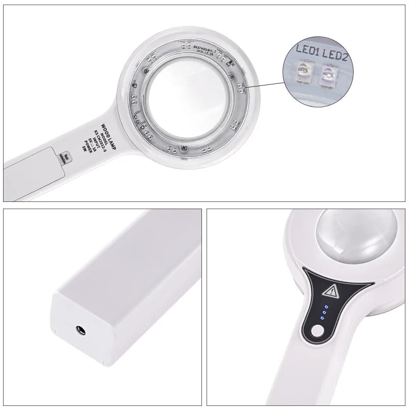 Wireless Wood's Lamp Skin Analyzer – UV Magnifying Device for Facial Beauty & Skin Analysis