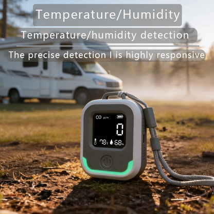 Portable 5-in-1 Carbon Monoxide Detector - Rechargeable CO Alarm for Caravans, Camping & Outdoor Use
