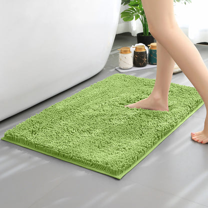 Chenille Long-Haired Bath Mat – Absorbent Bathroom Floor Mat for Tub, Living Room, and Entrance Foot Pad