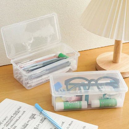 Transparent Pencil Case Box | PP Material Stationery Storage Pouch for School Supplies