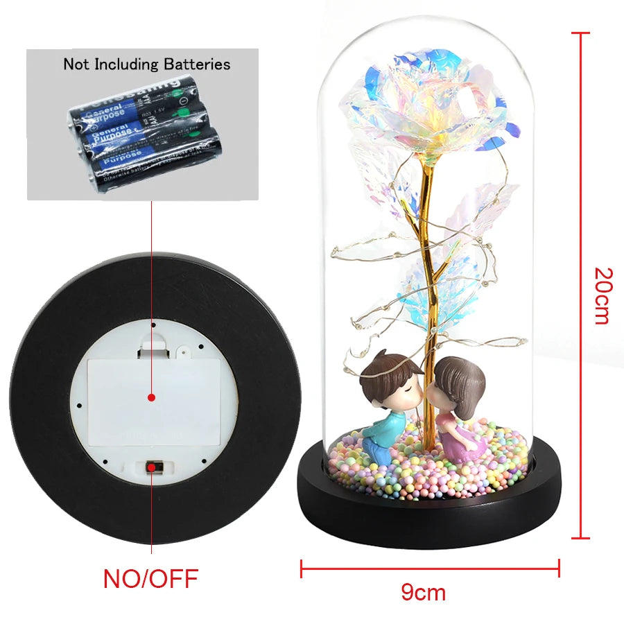 Hot LED Enchanted Galaxy Rose - Eternal Beauty and the Beast Rose with Fairy Lights in Dome - Perfect Christmas and Valentine's Day Gift