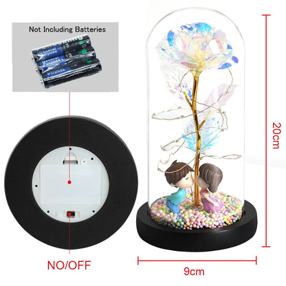 Hot LED Enchanted Galaxy Rose - Eternal Beauty and the Beast Rose with Fairy Lights in Dome - Perfect Christmas and Valentine's Day Gift