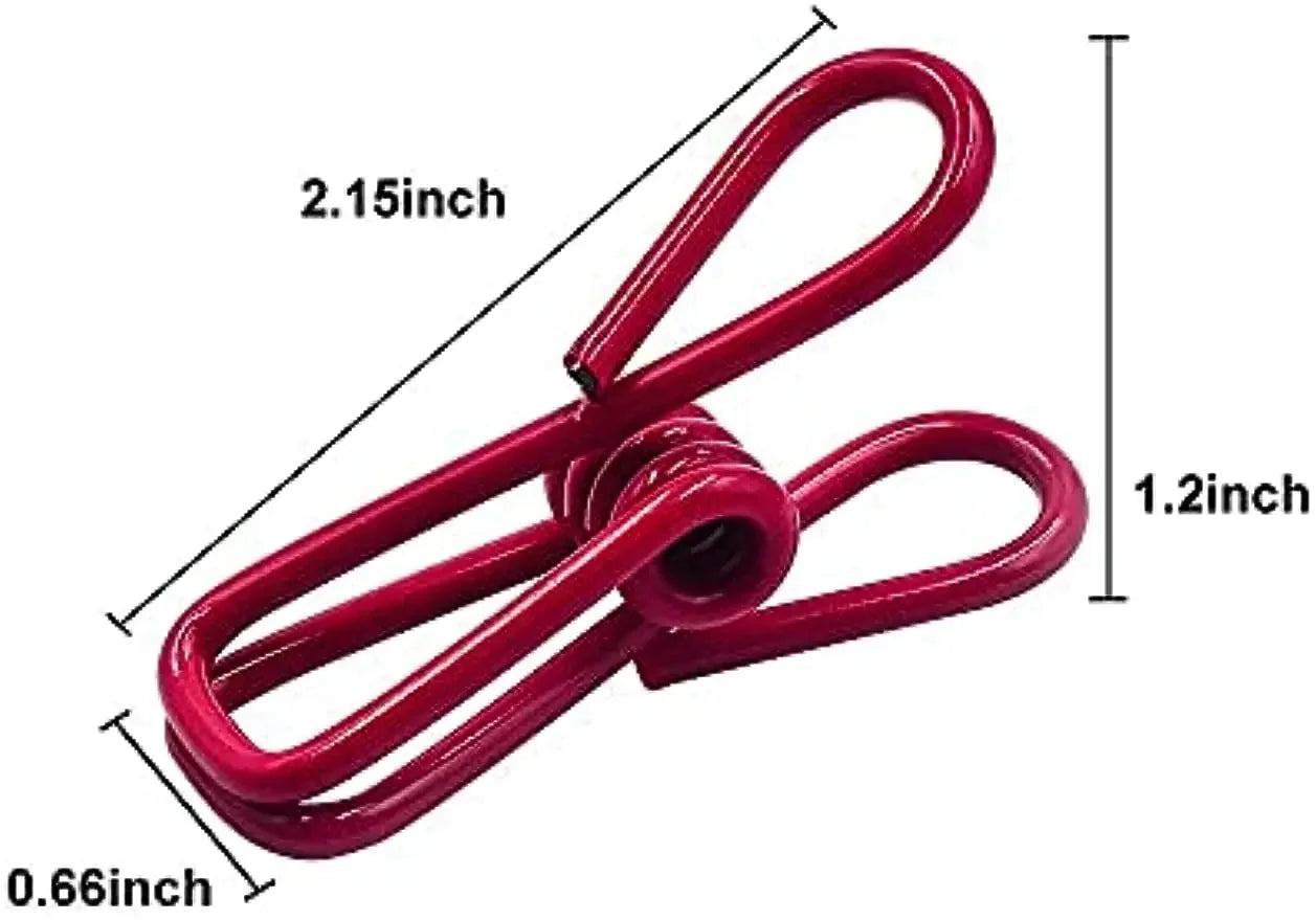 10-Pack Chip Clips - Utility PVC-Coated Steel Clips for Food Packages, Chips Bags, Clothes, and More