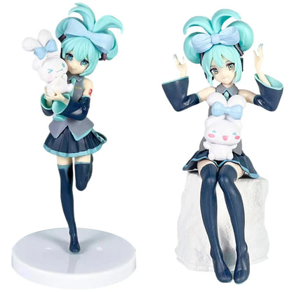 20CM Anime Hatsune Miku x Cinnamoroll Figure – Collectible Decorative Model, Kawaii Gift for Kids