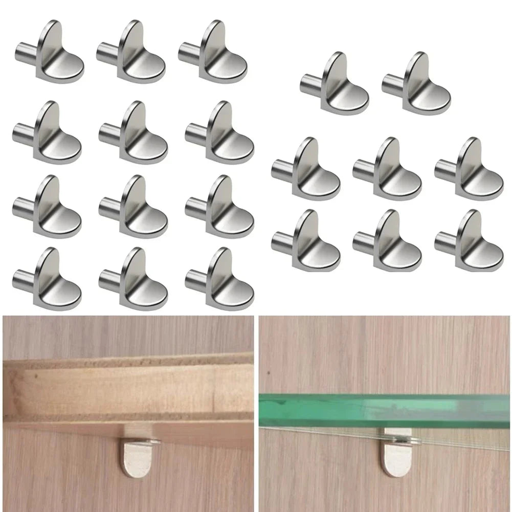 20pcs 5mm L-Shaped Shelf Support Studs – Wooden & Glass Board Brackets for Cabinets and Furniture
