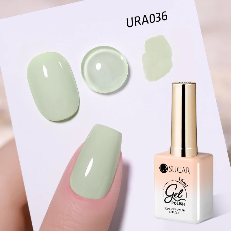 UR SUGAR 15ml Jelly Milky White Gel Polish – Translucent UV Soak Off Nail Art Varnish Semi-Permanent Fashion Nail Color