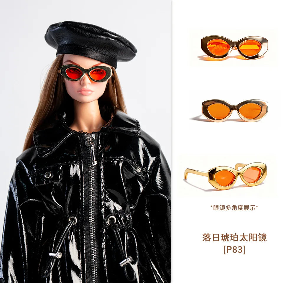 Personalized Fashion Accessories for 1/6 Doll – Futuristic Earring, Necklace & 30cm Supermodel Doll Glasses, Sweet & Cool Dress-Up Set
