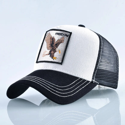 Goat Patch Trucker Cap - Embroidered Adjustable Snapback Baseball Hat for Men & Women