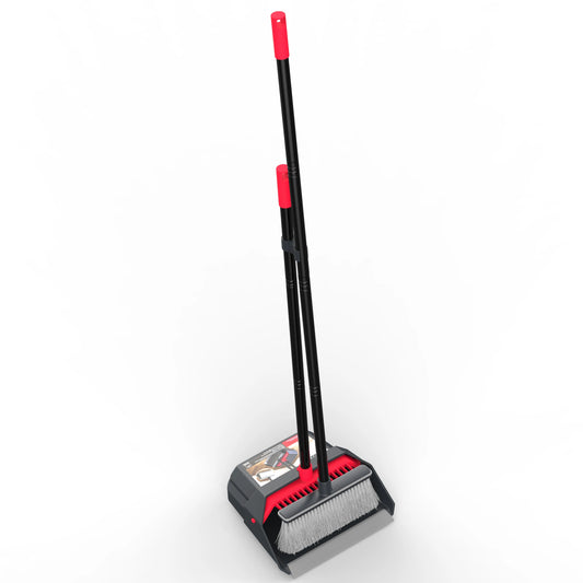 Household Broom and Dustpan Set with Long Handle – Durable 2-in-1 Sweeping Cleaning Tool for Home Floor Cleaning Supplies