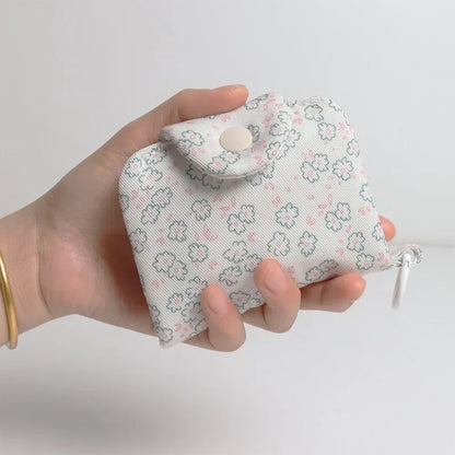 Korean Fashion Floral Coin Purse: Cute Student Wallet & Card Holder for Girls - Portable & Stylish Storage Bag