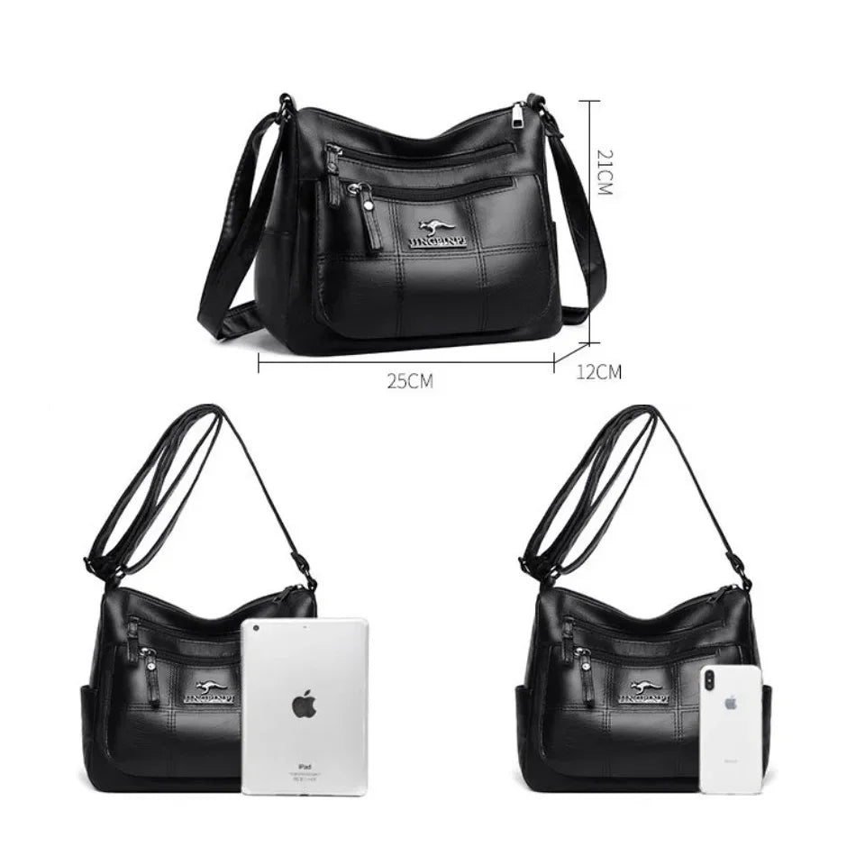 Luxury Women’s Leather Handbag – Large Capacity Shoulder & Crossbody Designer Bag