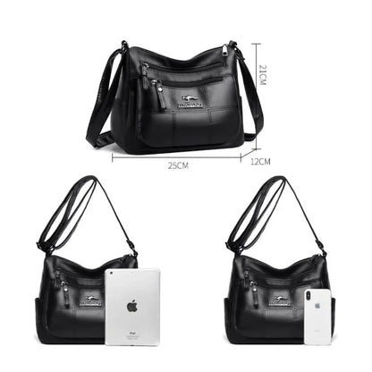 Luxury Women’s Leather Handbag – Large Capacity Shoulder & Crossbody Designer Bag