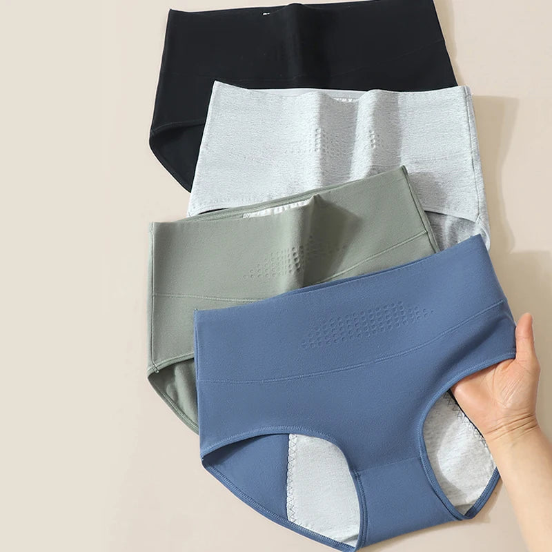 High Waist Menstrual Panties – Leak Proof Cotton Period Pants, Plus Size L-4XL, Physiological Underwear for Women