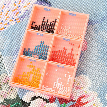 6-Grid Diamond Painting Accessory Tray Kit – Large Capacity Plate for Nail Art, Beading, and Cross Stitch