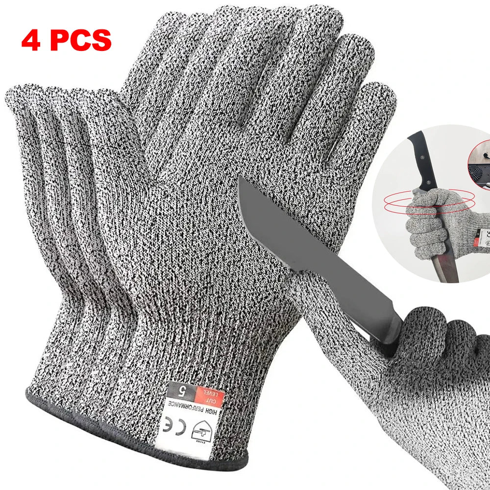HPPE Level 5 Safety Gloves – High-Strength Anti-Cut and Anti-Scratch for Industry, Kitchen, and Gardening – Multi-Purpose Glass Cutting Protection