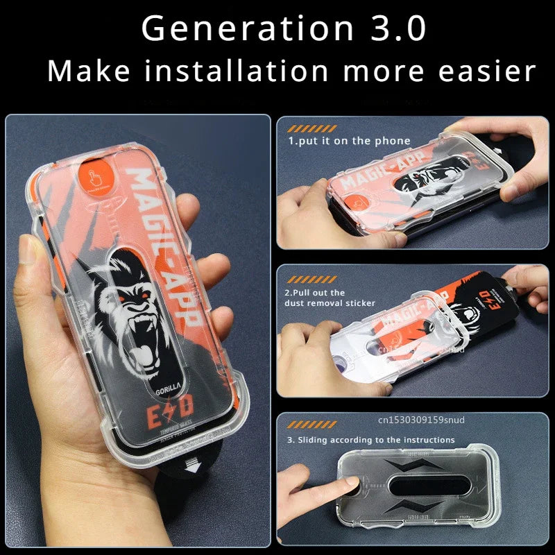 Dust-Free Installation Tempered Glass Screen Protector - HD Privacy Anti-Spy Film for iPhone 16 Pro Max 15 14 13 Pro Max Plus