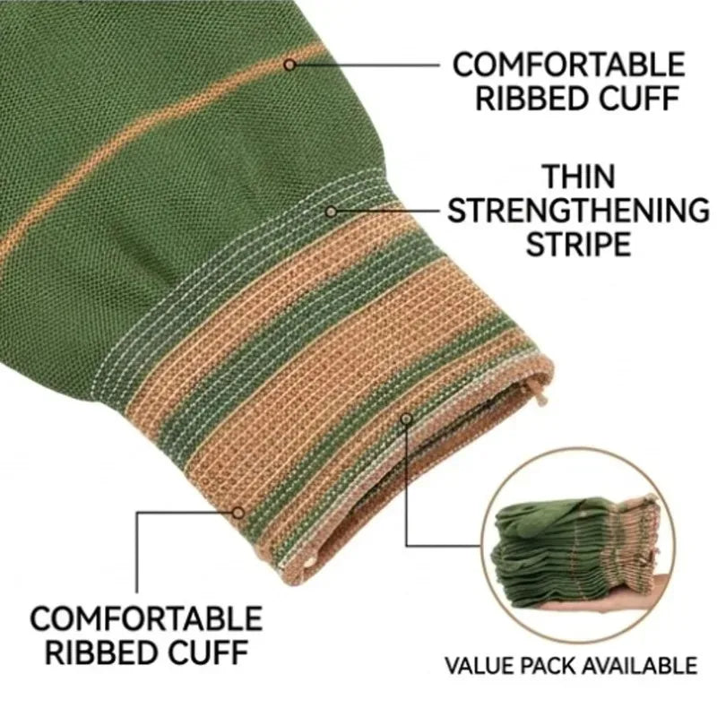 Nylon Work Gloves - 12-Pair Non-Slip Protective Gloves for Construction, Warehouse & Industrial Work