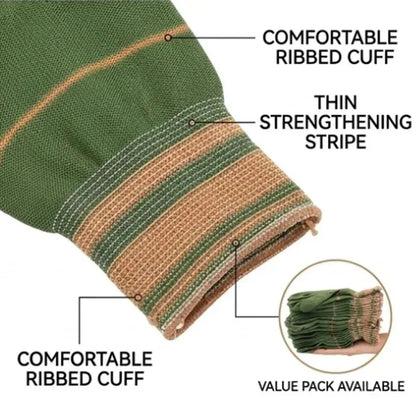 Nylon Work Gloves - 12-Pair Non-Slip Protective Gloves for Construction, Warehouse & Industrial Work