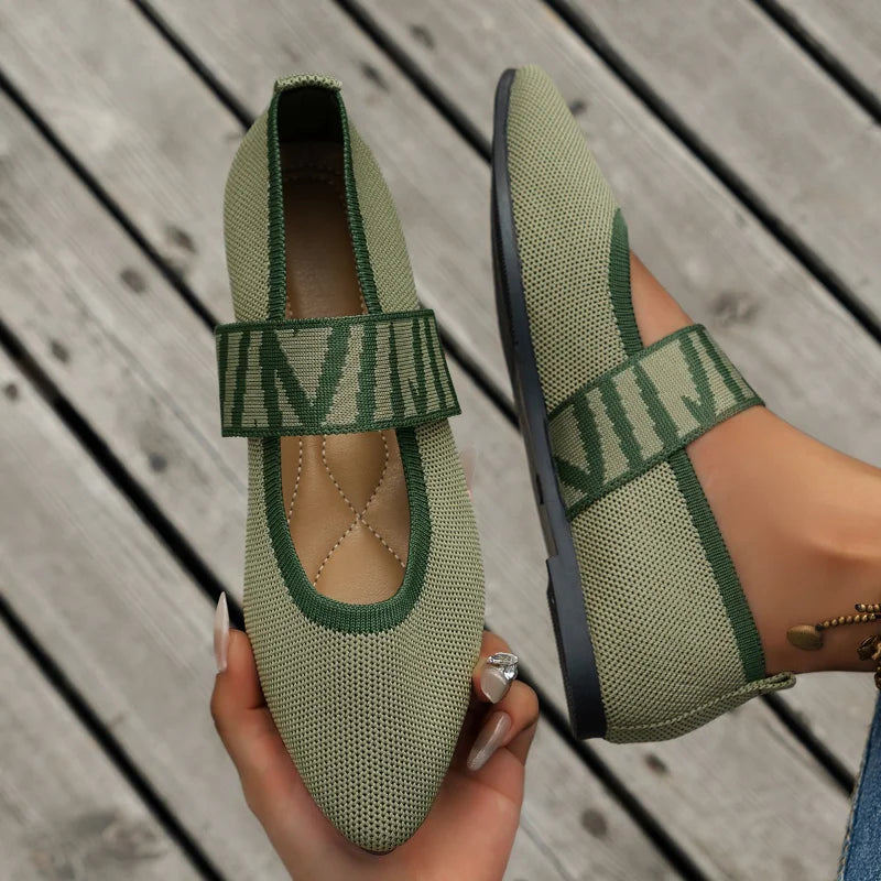 Women's Ballet Flats – Elegant Low Heel Sneakers with Pointed Toe by Socofy, Comfortable Casual Shoes on Sale