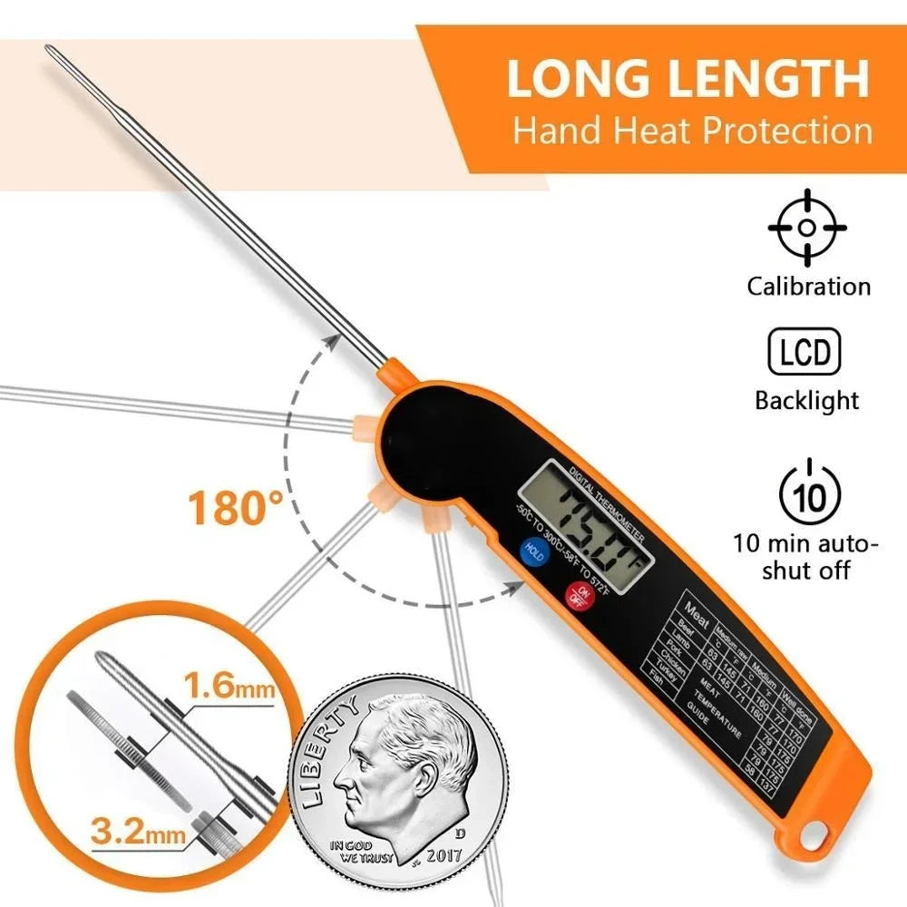 Digital Kitchen Food Thermometer – Multi-Purpose Meat, Water & Milk Probe Cooking Thermometer for BBQ, Oven & Kitchen Use Tool Kit