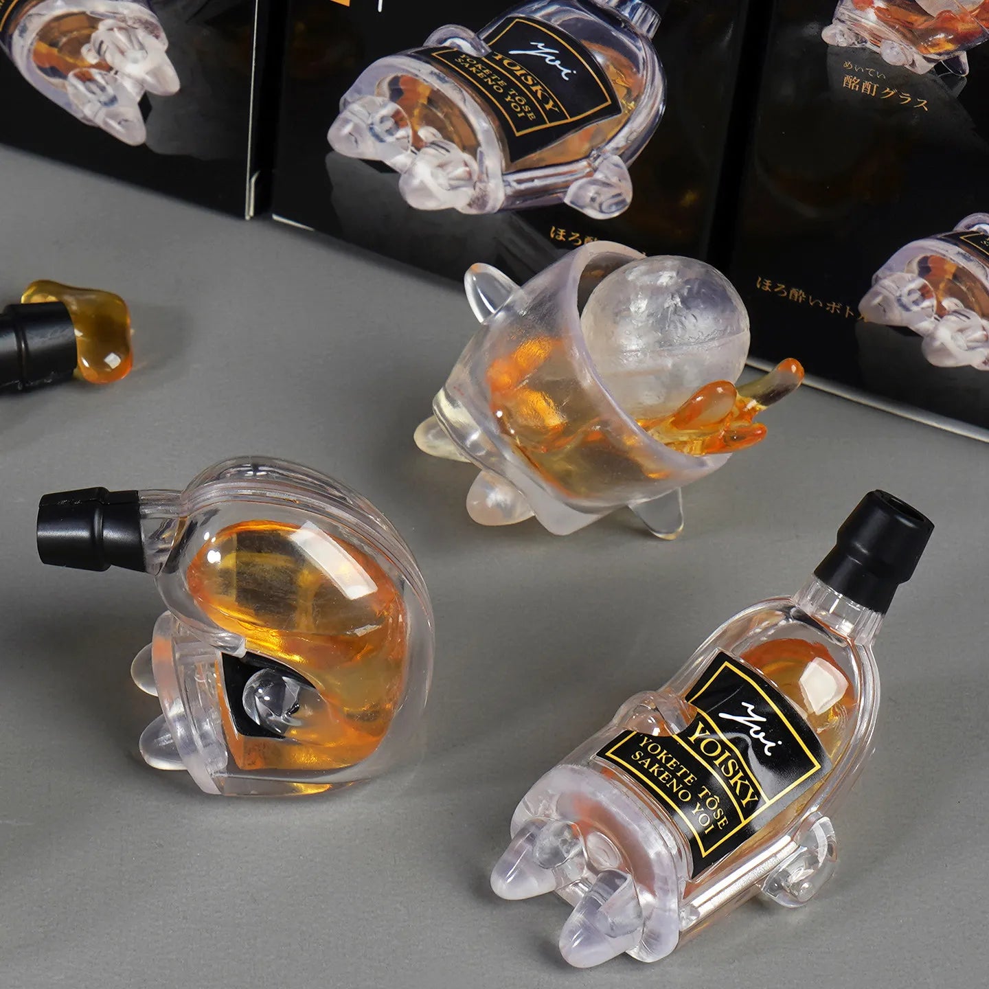 Qualia Whisky Bottle Mascot Figure - Cute Anime Gashapon Blind Box Mini Resin Desk Ornament Collectible Toy