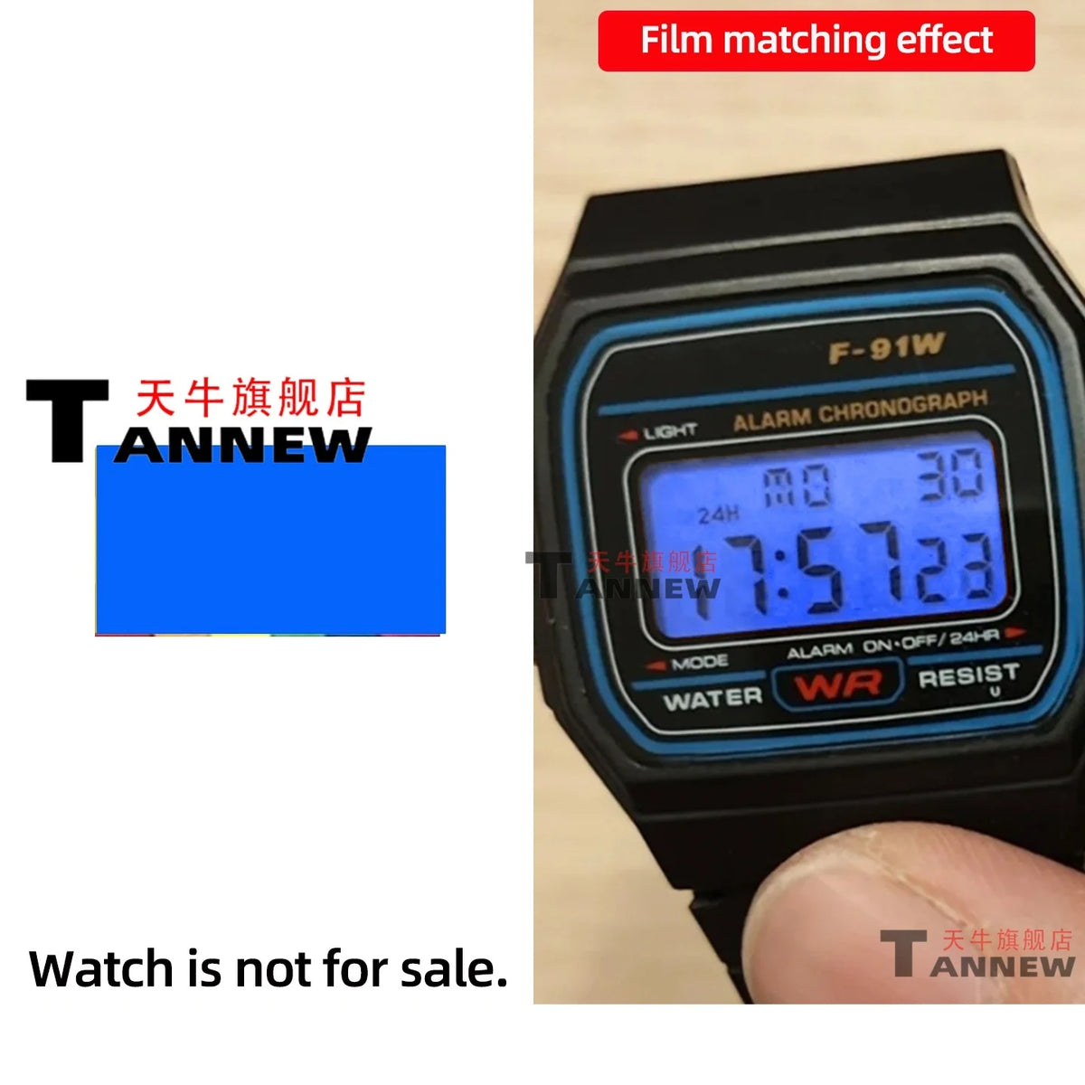 Casio F-91W A158W A168 Mod Kit - STN HD Display, Rainbow Gradient Display Sticker & Complete Watch Makeover Set