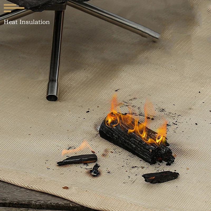Outdoor Camping Fireproof Mat – Flame Retardant Picnic, Barbecue & Insulation Blanket, High-Temperature Fiberglass Mat