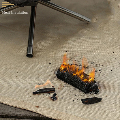 Outdoor Camping Fireproof Mat – Flame Retardant Picnic, Barbecue & Insulation Blanket, High-Temperature Fiberglass Mat