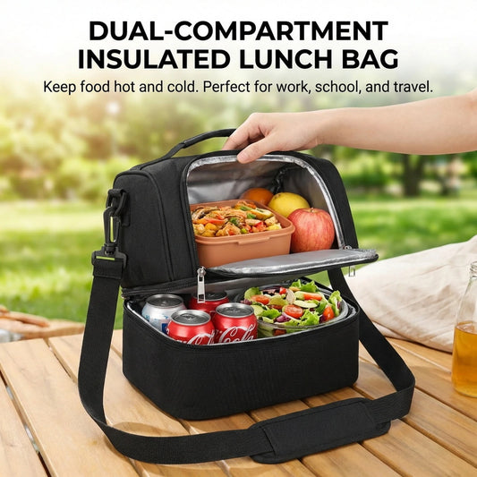 Large Capacity Insulated Lunch Bag – Aluminum Foil Thermal Food Tote for Office, School, Picnic & Travel