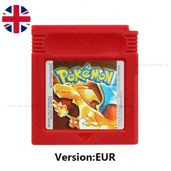 GBC Pokémon Game Cartridge Bundle – Red, Blue, Crystal, Gold, Silver, Yellow & Green, Multi-Language