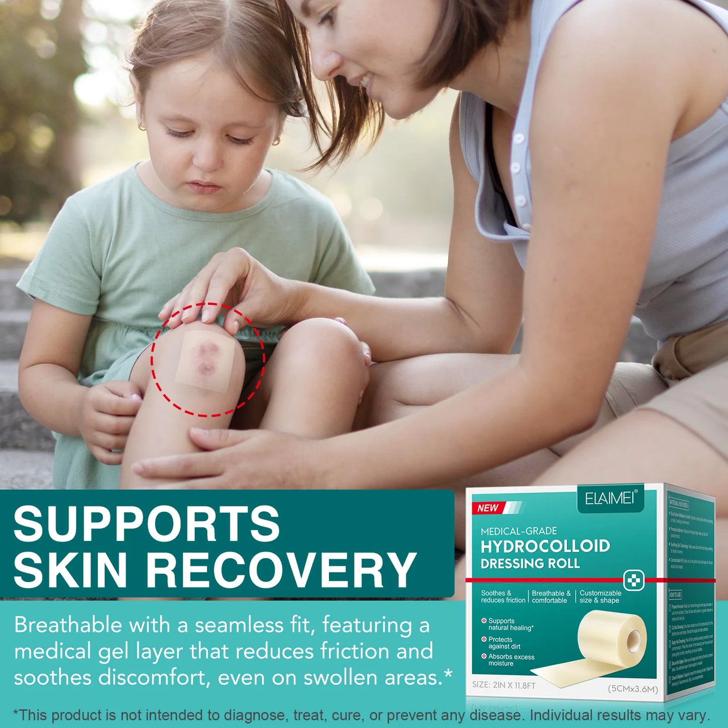 Hydrocolloid Band Aid Dressings - Extra Thin Waterproof Self-Adhesive Wound Care & Scar Cover Tape