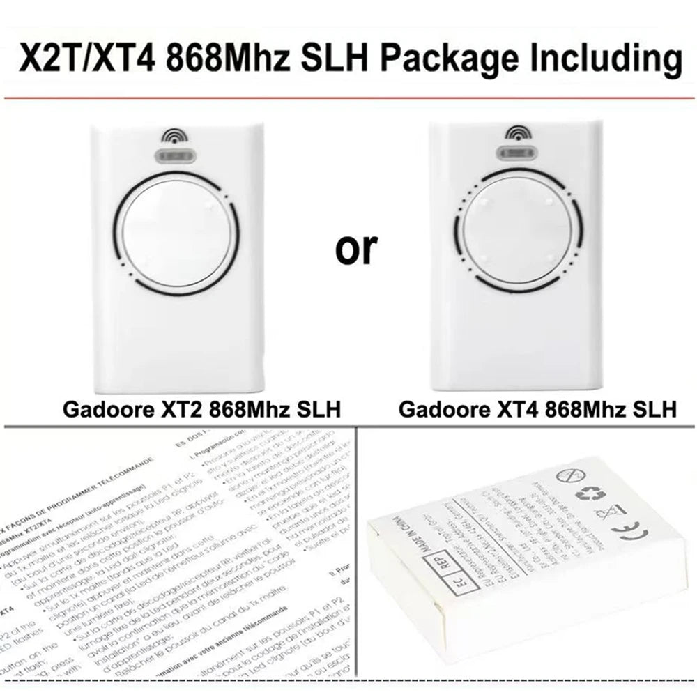 XT2 XT4 868 SLH LR Garage Door Remote – Compatible with 868MHz Frequency for XT2, XT4 Models